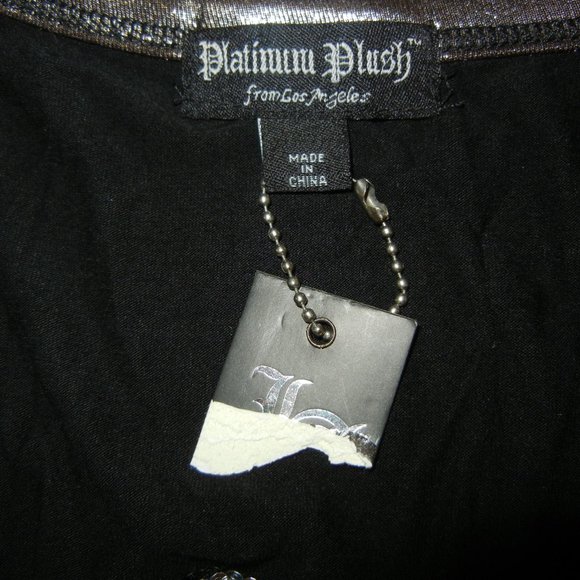 Platinum Plush Tank Top Size XL Black & Silver Front Zipper NWOT - Picture 2 of 10